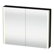Duravit Uni-Spiegelschrank XSquare Steckd. F 100x80x15,5cm, Ei sw, 2 Tür, LED, wandhängend