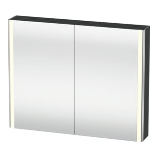 Duravit Uni-Spiegelschrank XSquare Steckd. F 100x80x15,5cm, gra ma, 2 Tür, LED, wandhängend