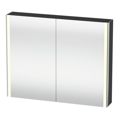 Duravit Uni-Spiegelschrank XSquare Steckd. F 100x80x15,5cm, gra ma, 2 Tür, LED, wandhängend