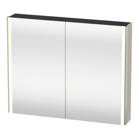 Duravit Uni-Spiegelschrank XSquare Steckd. F 100x80x15,5cm, Tau, 2 Tür, LED, wandhängend