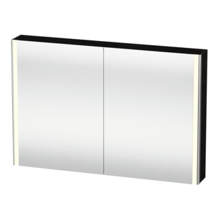 Duravit Uni-Spiegelschrank XSquare Steckd. F 120x80x15,5cm, Ei sw, 2 Tür, LED, wandhängend