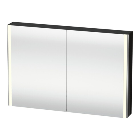 Duravit Uni-Spiegelschrank XSquare Steckd. F 120x80x15,5cm, sw hgl, 2 Tür, LED, wandhängend