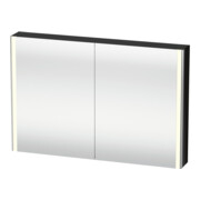 Duravit Uni-Spiegelschrank XSquare Steckd. F 120x80x15,5cm, sw hgl, 2 Tür, LED, wandhängend