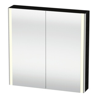 Duravit Uni-Spiegelschrank XSquare Steckd. F 80x80x15,5cm, Ei sw, 2 Tür, LED, wandhängend