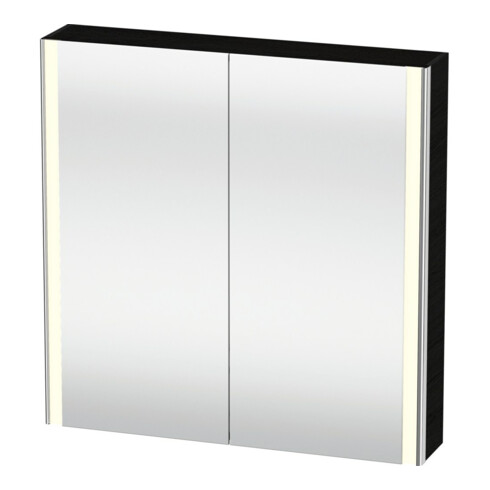 Duravit Uni-Spiegelschrank XSquare Steckd. F 80x80x15,5cm, Ei sw, 2 Tür, LED, wandhängend
