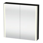 Duravit Uni-Spiegelschrank XSquare Steckd. F 80x80x15,5cm, Ei sw, 2 Tür, LED, wandhängend