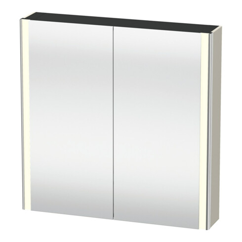 Duravit Uni-Spiegelschrank XSquare Steckd. F 80x80x15,5cm, Tau, 2 Tür, LED, wandhängend