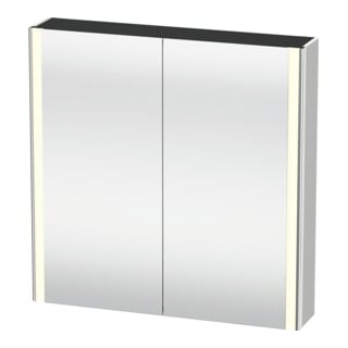 Duravit Universal Armoire miroir XSquare 80x80x15,5cm, Nord blanc mat, 2 portes, LED