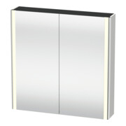 Duravit Universal Armoire miroir XSquare 80x80x15,5cm, Nord blanc mat, 2 portes, LED