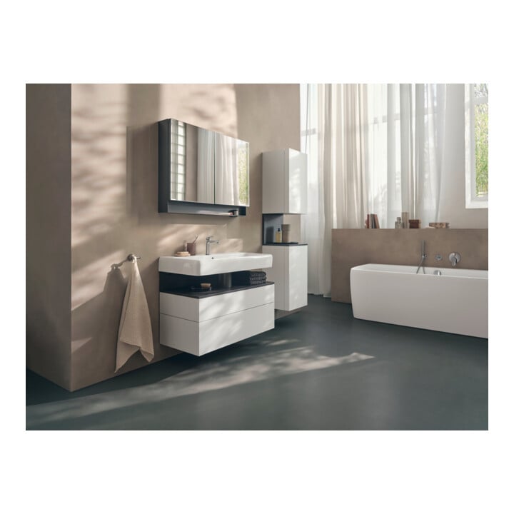 Duravit Universal-Spiegelschrank Qatego 100x75x15,5cm, Graphit matt, 2 Türen