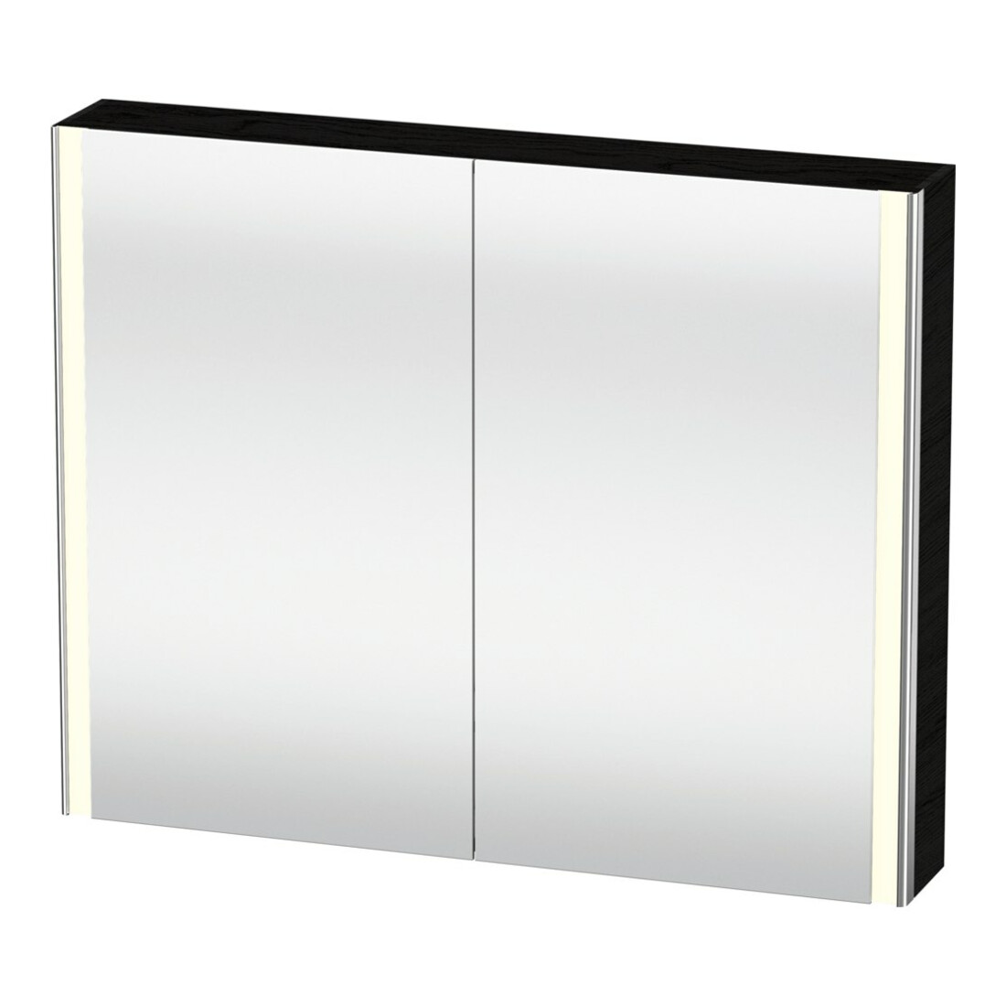 Duravit Universal-Spiegelschrank XSquare 100x80x15,5cm, Eiche schwarz, 2 Tür, LED