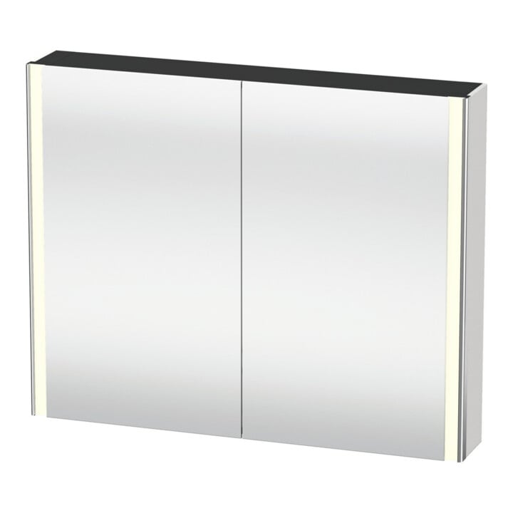 Duravit Universal-Spiegelschrank XSquare 100x80x15,5cm, Eiche schwarz, 2 Tür, LED