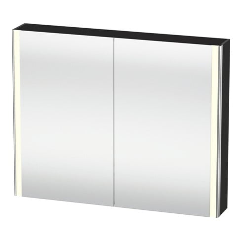 Duravit Universal-Spiegelschrank XSquare 100x80x15,5cm, graph matt, 2 Tür, LED