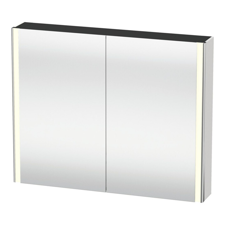 Duravit Universal-Spiegelschrank XSquare 100x80x15,5cm, Graphit matt, 2 Tür, LED