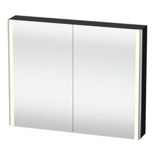 Duravit Universal-Spiegelschrank XSquare 100x80x15,5cm, sw hochglanz, 2 Tür, LED
