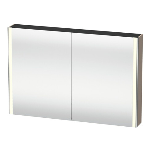 Duravit Universal-Spiegelschrank XSquare 120x80x15,5cm, Basalt matt, 2 Tür, LED