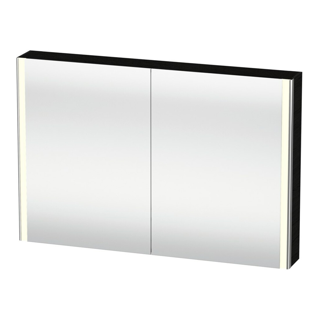 Duravit Universal-Spiegelschrank XSquare 120x80x15,5cm, Eiche schwarz, 2 Tür, LED