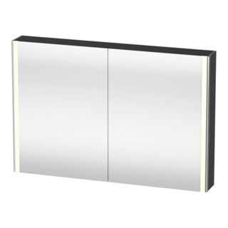 Duravit Universal-Spiegelschrank XSquare 120x80x15,5cm, Graphit matt, 2 Tür, LED