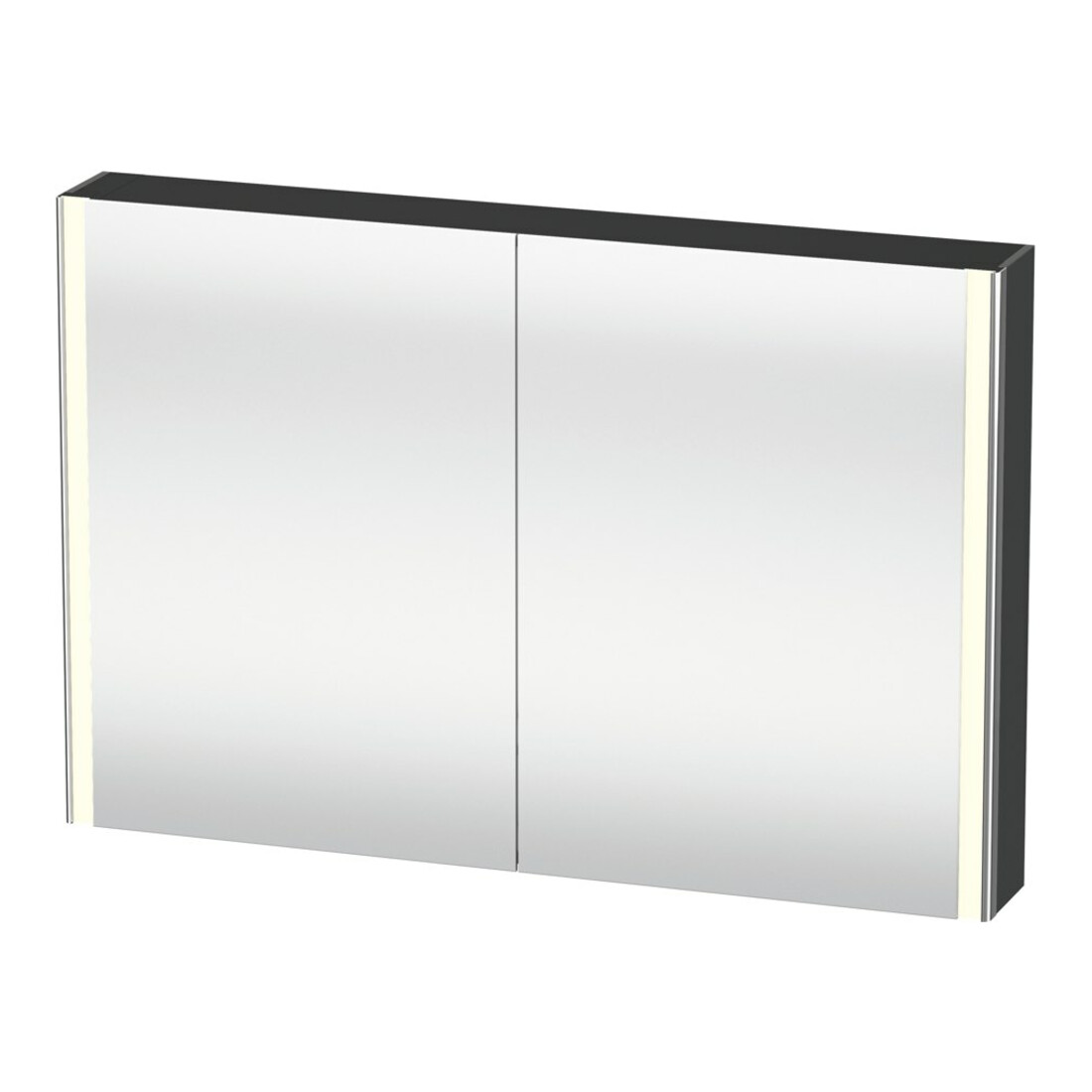 Duravit Universal-Spiegelschrank XSquare 120x80x15,5cm, Graphit matt, 2 Tür, LED