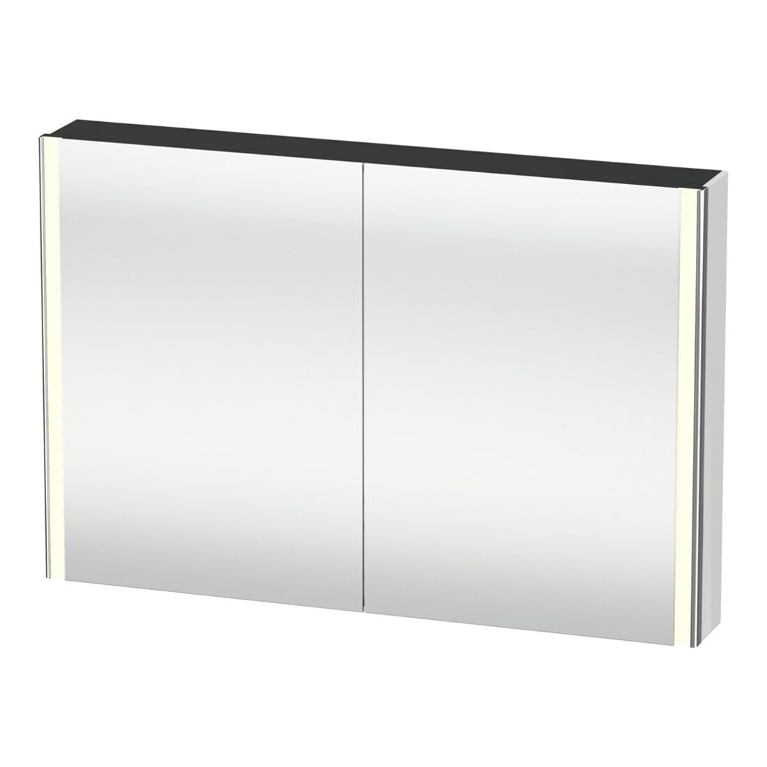 Duravit Universal-Spiegelschrank XSquare 120x80x15,5cm, Graphit matt, 2 Tür, LED