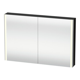 Duravit Universal-Spiegelschrank XSquare 120x80x15,5cm, sw hochglanz, 2 Tür, LED