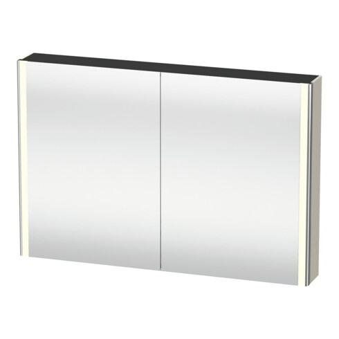 Duravit Universal-Spiegelschrank XSquare 120x80x15,5cm, Taupe, 2 Tür, LED