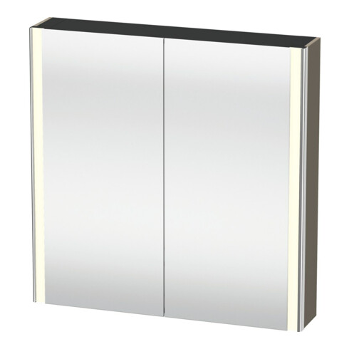 Duravit Universal-Spiegelschrank XSquare 80x80x15,5cm, flan. Gr s-matt, 2 T., LED