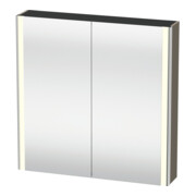 Duravit Universal-Spiegelschrank XSquare 80x80x15,5cm, flan. Gr s-matt, 2 T., LED