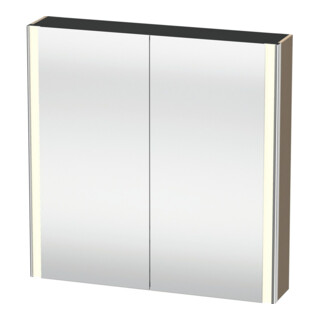 Duravit Universal-Spiegelschrank XSquare 80x80x15,5cm, Leinen, 2 Tür, LED