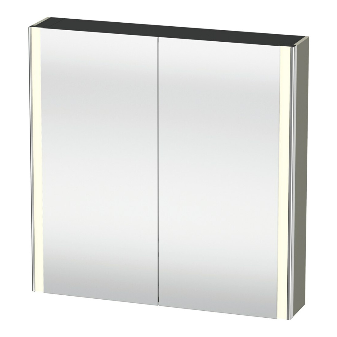 Duravit Universal-Spiegelschrank XSquare 80x80x15,5cm, st-g s-matt, 2 T., LED