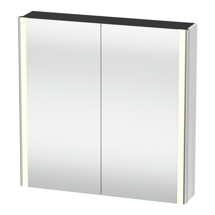 Duravit Universal-Spiegelschrank XSquare 80x80x15,5cm, st-g s-matt, 2 T., LED