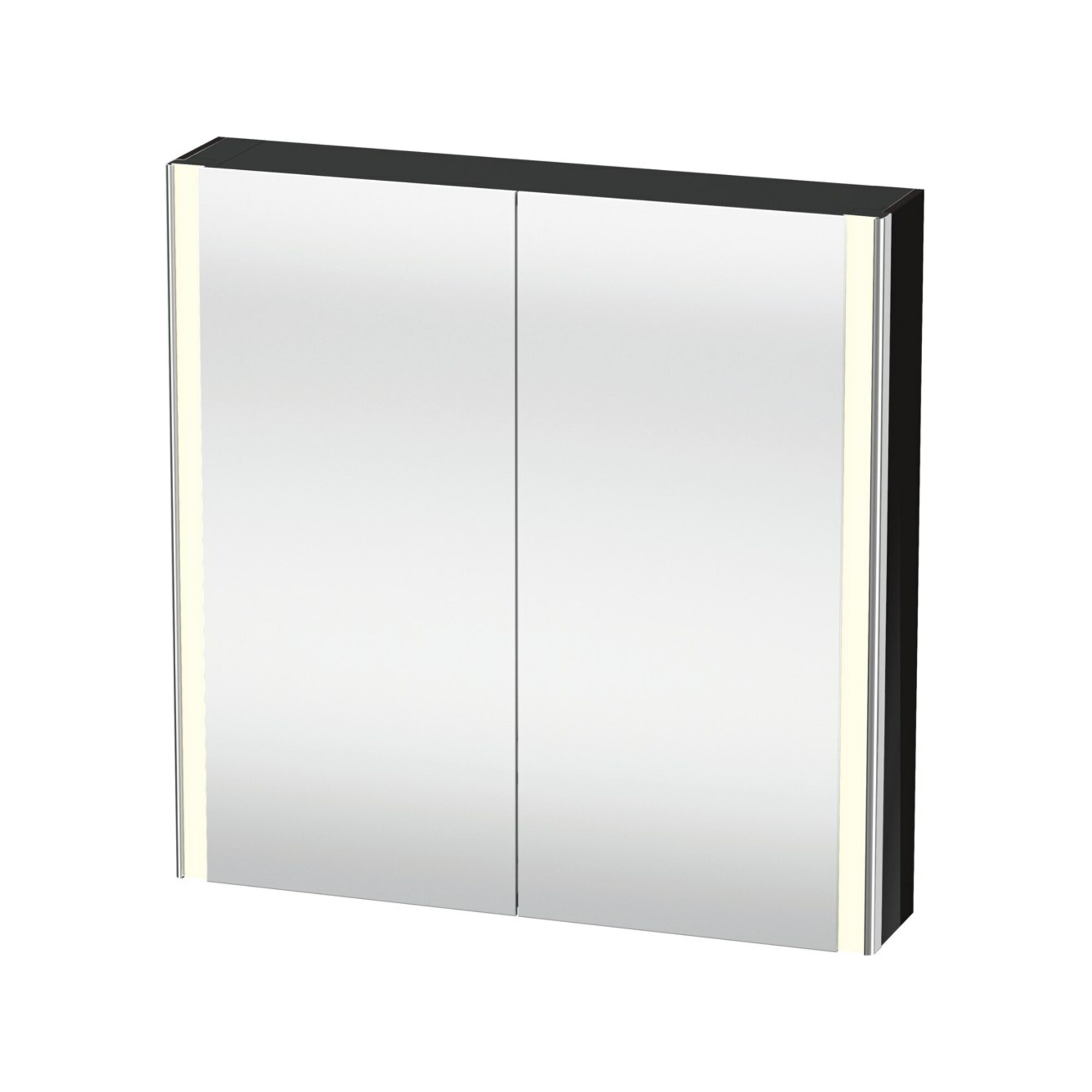 Duravit Universal-Spiegelschrank XSquare 80x80x15,5cm, sw hochglanz, 2 Tür, LED