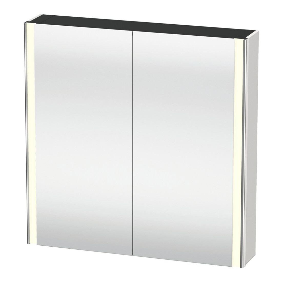 Duravit Universal-Spiegelschrank XSquare 80x80x15,5cm, we seidenmatt, 2 Tür, LED