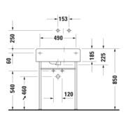 Duravit Universalbecken Scola 61,5x46cm, m HL, Ü, HL, Beck. re, we.-5