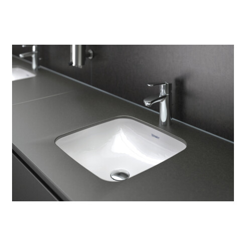 Duravit Unterbau-Waschtisch DuraStyle 37x37cm, EB v unt, o. HL, HLB, m ÜL, we