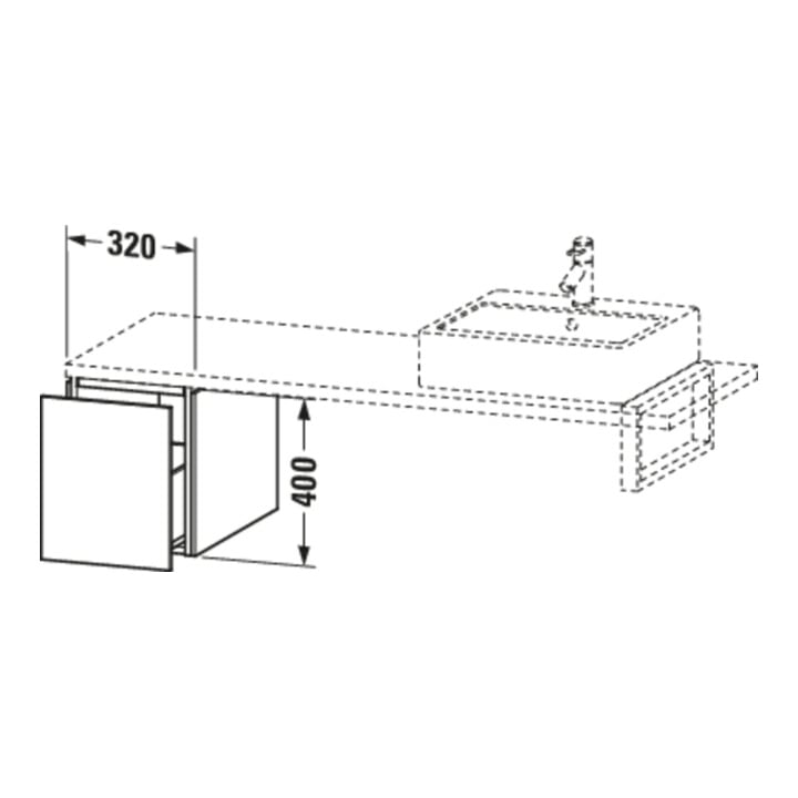 Duravit Unterschrank L-Cube 32x54,7cm, med. Ei, f Konsole, 1 Auszug