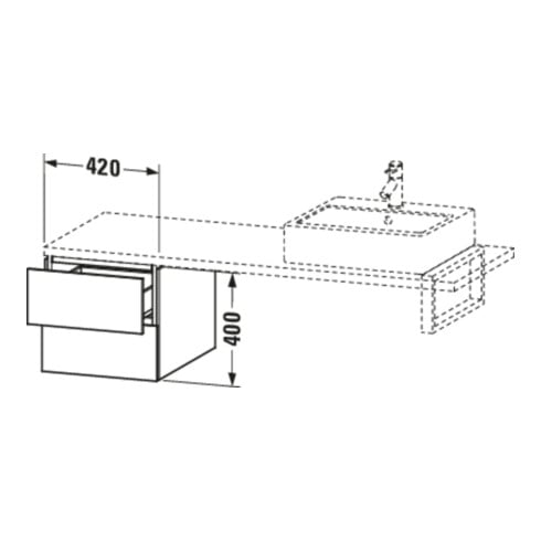 Duravit Unterschrank L-Cube 42x54,7cm, f Gr s-matt, f Kons, 2 Schub.