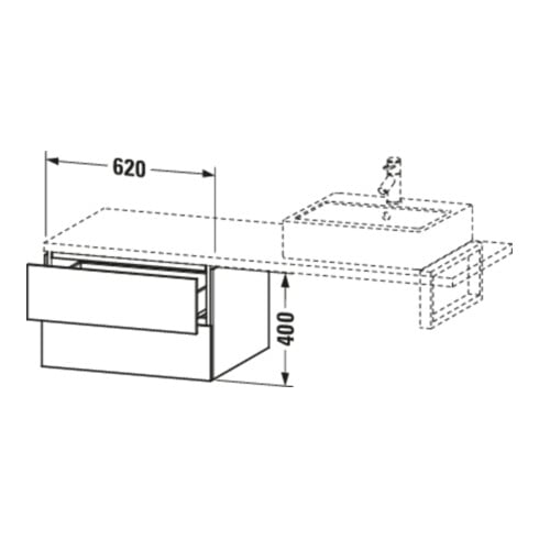 Duravit Unterschrank L-Cube 62x54,7cm, graph matt, f Kons, 2 Schub.