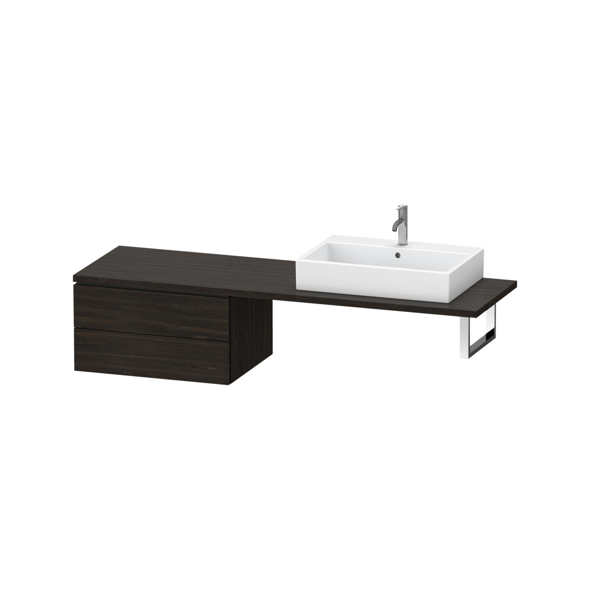Duravit Unterschrank L-Cube 72x54,7cm, Nussb geb., f Kons, 2 Schub.