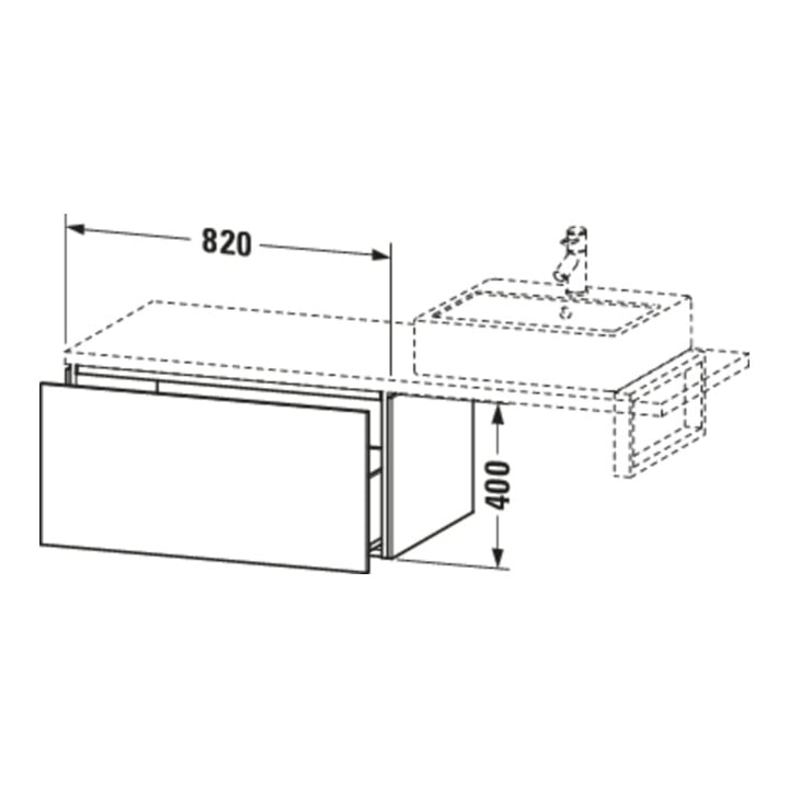 Duravit Unterschrank L-Cube 82x54,7cm, flan. Gr hgl, f Kons, 1 Ausz.