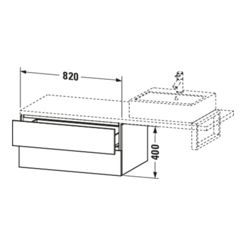 Duravit Unterschrank L-Cube 82x54,7cm, Nussb Nat, f Kons, 2 Schub.
