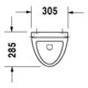 Duravit Urinal FIZZ 305 x 285 mm, Zulauf von hinten, ohne Fliege weiß-2