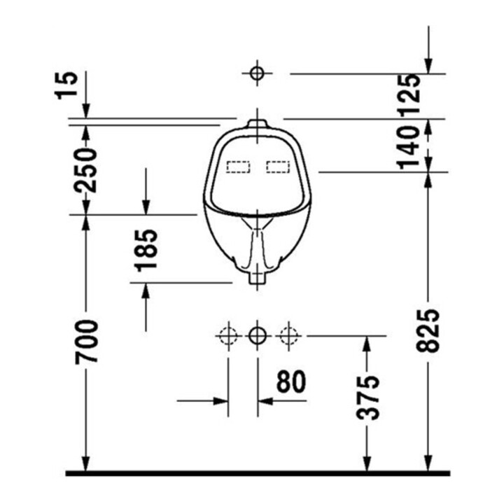 Duravit Urinal NEIßE 290 x 320 mm, für Laschenbefestigung weiß