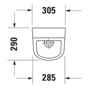 Duravit Urinal No. 1 30,5x29cm, Zul. v hi., riml., we, o. Fl-5