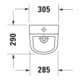 Duravit Urinal No. 1 30,5x29cm, Zul. v ob, riml., we, o. Fl