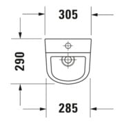 Duravit Urinal No. 1 30,5x29cm, Zul. v ob, riml., we, o. Fl-4