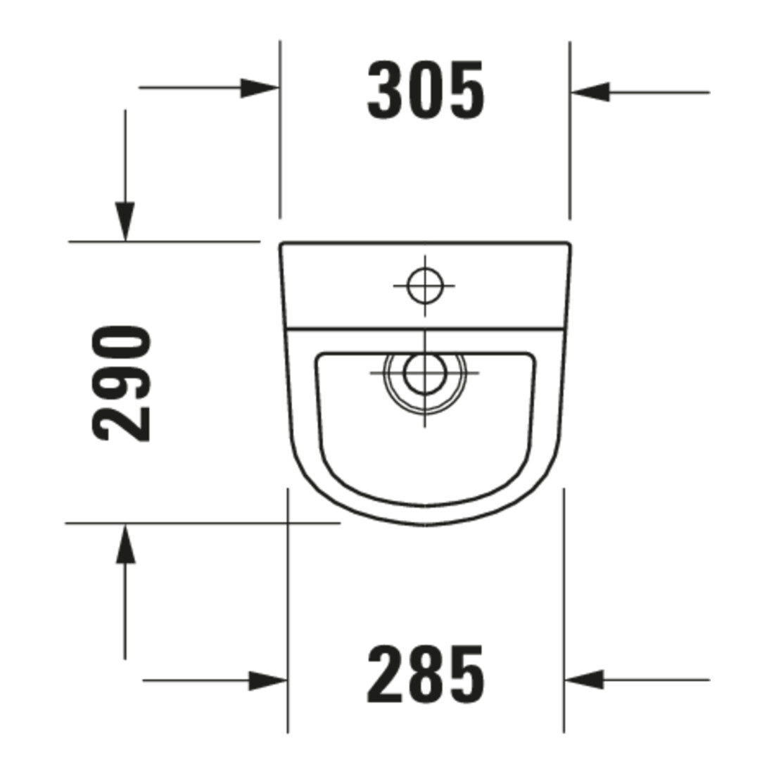 Duravit Urinal No. 1 30,5x29cm, Zul. v ob, riml., we, o. Fl