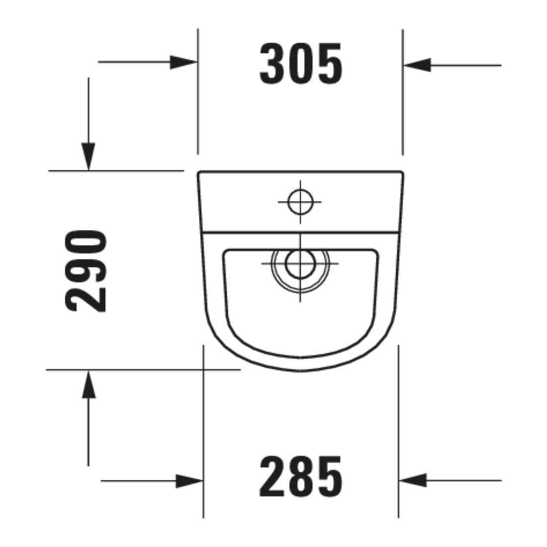 Duravit Urinal No. 1 30,5x29cm, Zul. v ob, riml., we, o. Fl