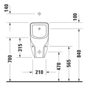 Duravit Urinal No. 1 30,5x29cm, Zul. v ob, riml., we, o. Fl-5