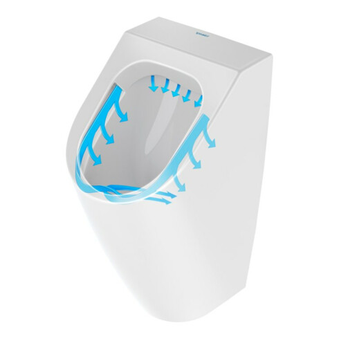Duravit Absaug-Urinal Me by Starck 30x35cm, Zul. v hi., riml., f Deck, weiß